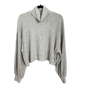 Hollister gray drop shoulder long sleeves top sweater